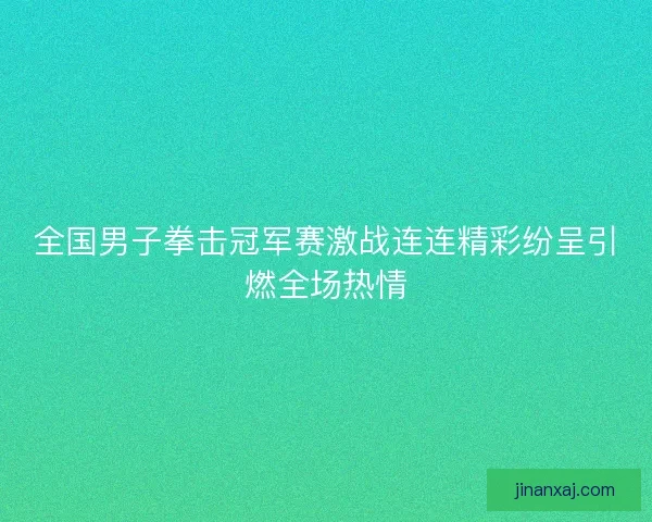 全国男子拳击冠军赛激战连连精彩纷呈引燃全场热情